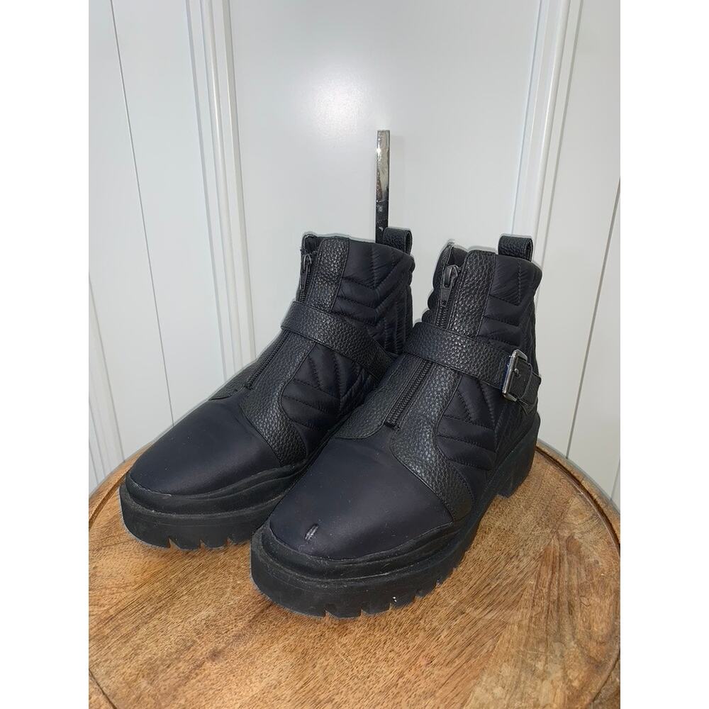 Vionic Janara Women's Black Quilted Ankle Boots Size 9 Water Repellent
